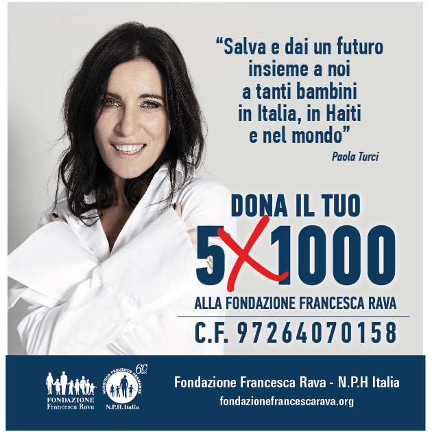 Anche Paola Turci, nostra madrina e testimonial, vi chiede di donare il 5x1000 alla Fondazione Francesca Rava!