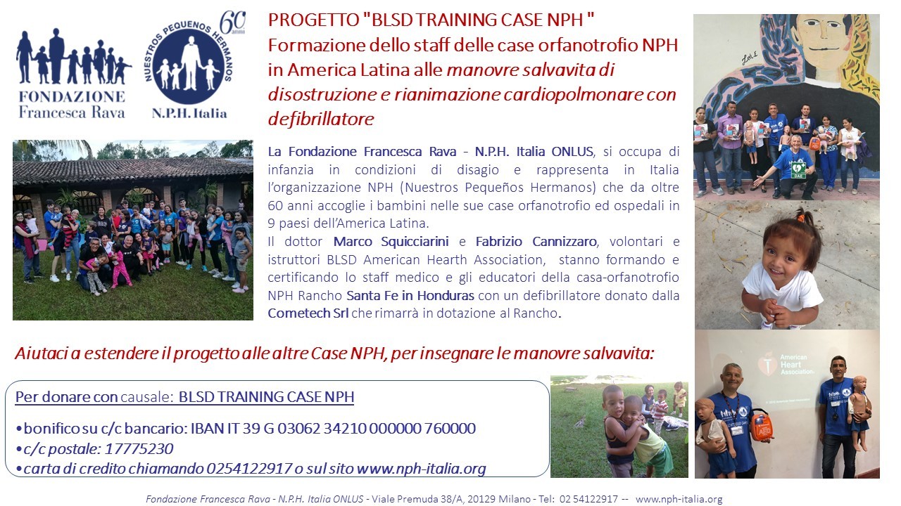 `Progetto BLSD training alle Case NPH`: avviato un corso di formazione allo staff della Casa NPH Honduras sulle manovre di disostruzione e rianimazione pediatrica.