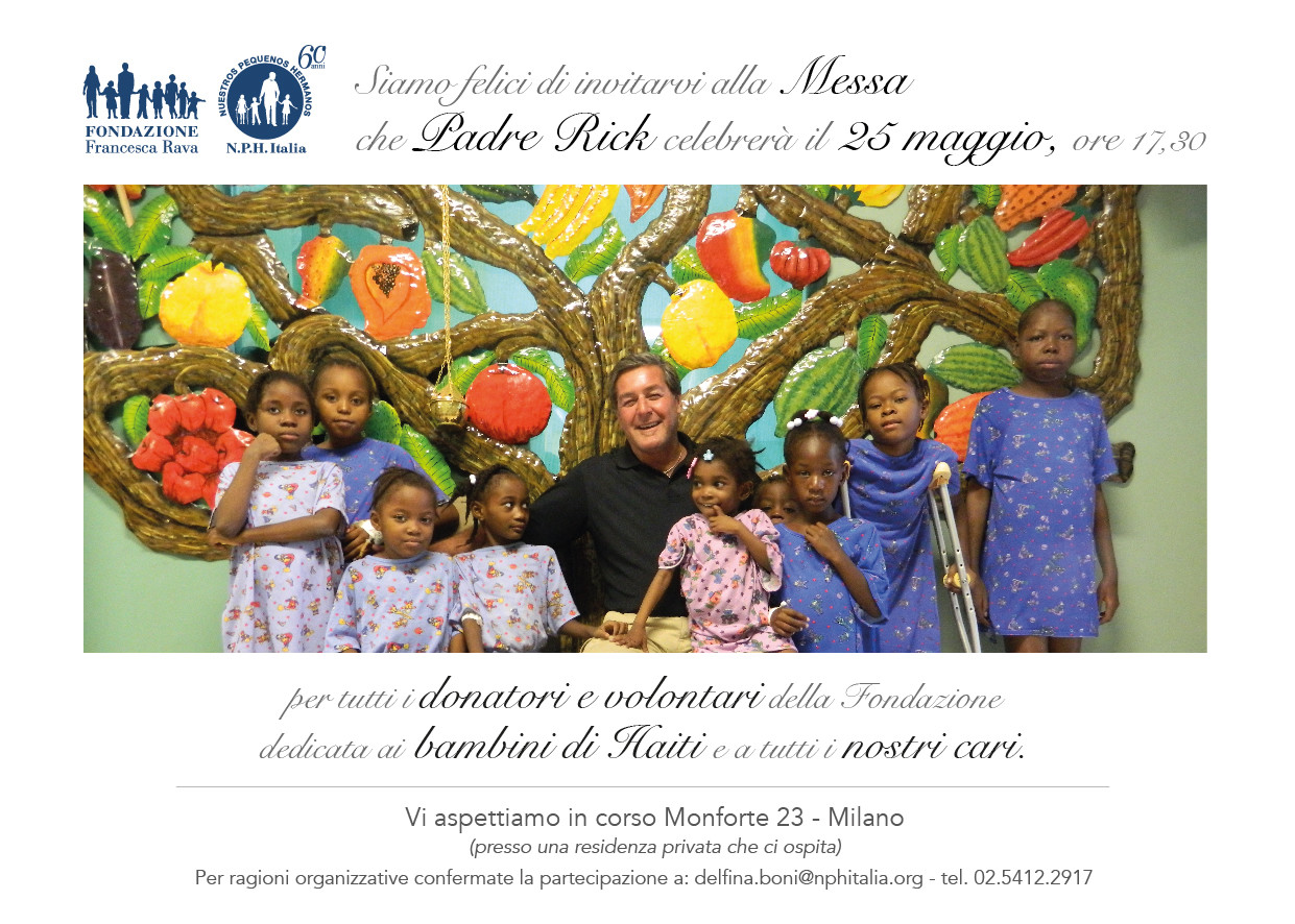 25 maggio, ore 17.30, Messa speciale con Padre Rick a Milano. Vi aspettiamo!