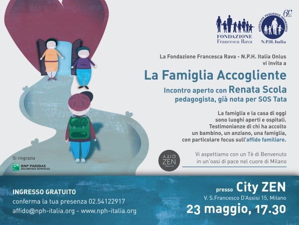 23 maggio, ore 17.30, `La Famiglia Accogliente`: incontro aperto con focus sull'affido familiare da CityZEN a Milano.
