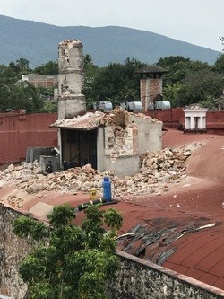 Lavori in corso nella Casa NPH Messico dopo il terremoto.