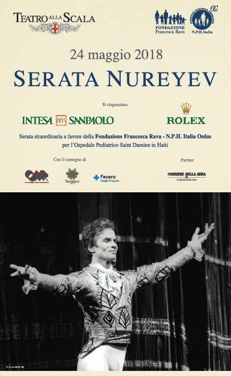 24 maggio, ore 20, Serata Nureyev al Teatro alla Scala con Roberto Bolle, Svetlana Zakharova, Marianela Nuñez, Germain Louvet e Vadim Muntagirov, per i bambini di Haiti