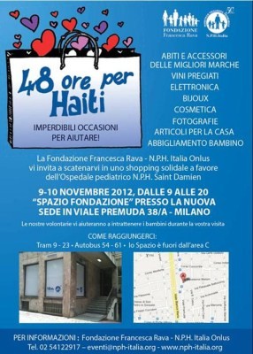 48 Ore per Haiti! 9 e 10 Novembre – Shopping solidale per i bambini di Haiti!