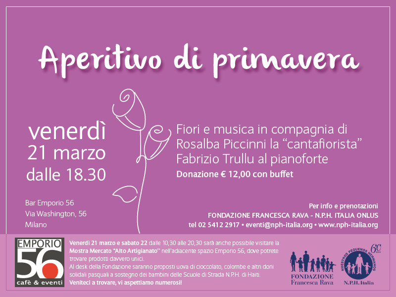 Venerdì 21 marzo, ore 18.30, Bar Emporio 56, aperitivo con la bellissima voce di Rosalba Piccinni