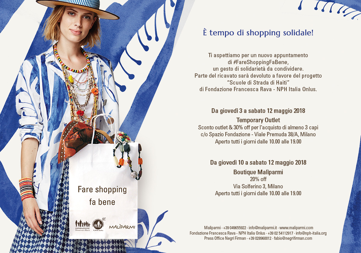 Dal 3 al 12 maggio torna l'appuntamento con Malìparmi e lo shopping solidale a favore delle scuole di strada in Haiti