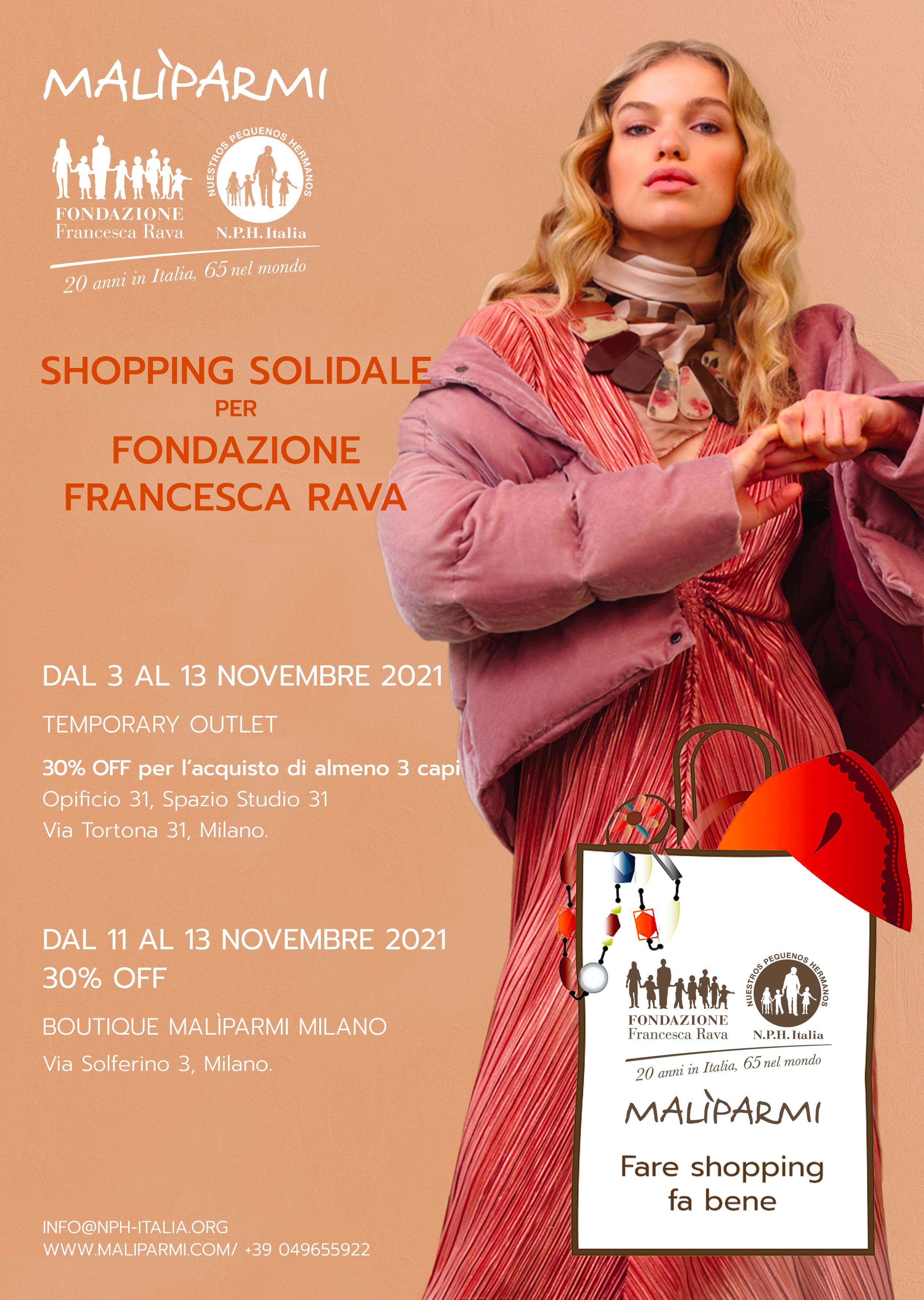 3 - 13 novembre, torna `Fare Shopping fa Bene` con Malìparmi, a favore del progetto `SoS Spesa - La Spesa per chi ha bisogno`
