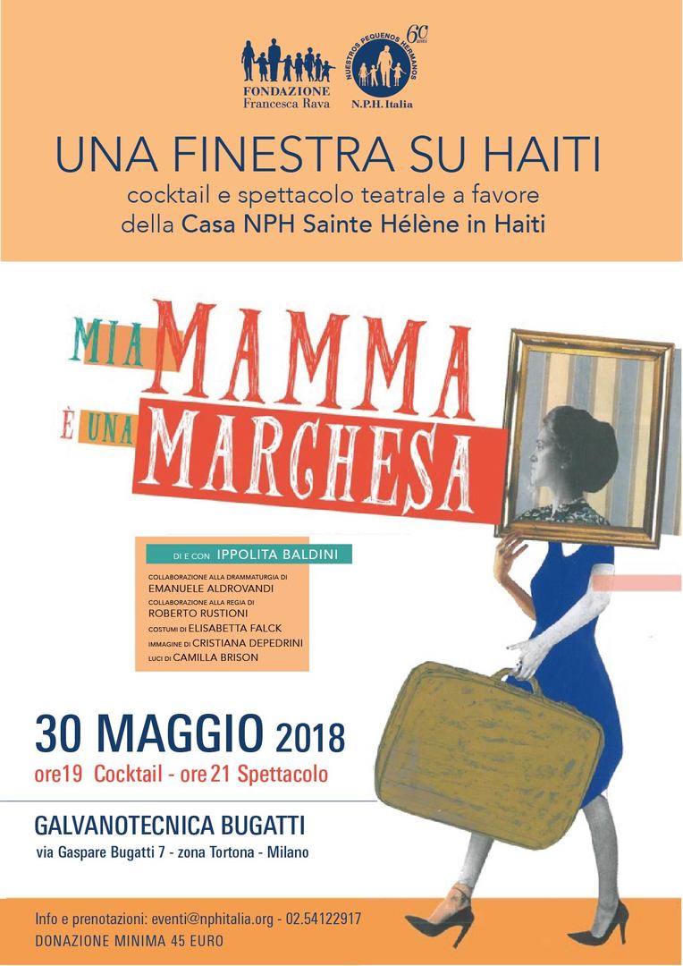 30 maggio, dalle ore 19, Galvanotecnica Bugatti a Milano: UNA FINESTRA SU HAITI, cocktail e spettacolo teatrale a favore della Casa NPH Kay Ste Hélène in Haiti